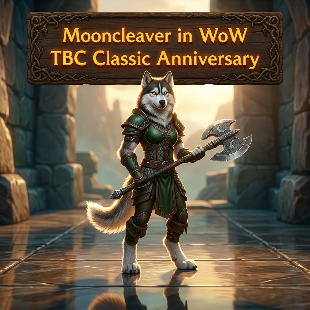 Promotional image for Mooncleaver Boost in WoW TBC Classic Anniversary, showing the product theme for the World of Warcraft TBC Classic Anniversary service.