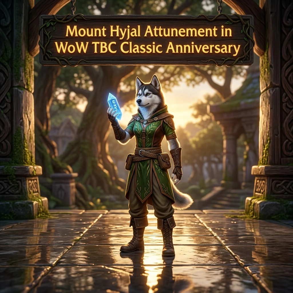 Promotional image for Mount Hyjal Attunement Boost in WoW TBC Classic Anniversary, showing the product service for WoW TBC Classic