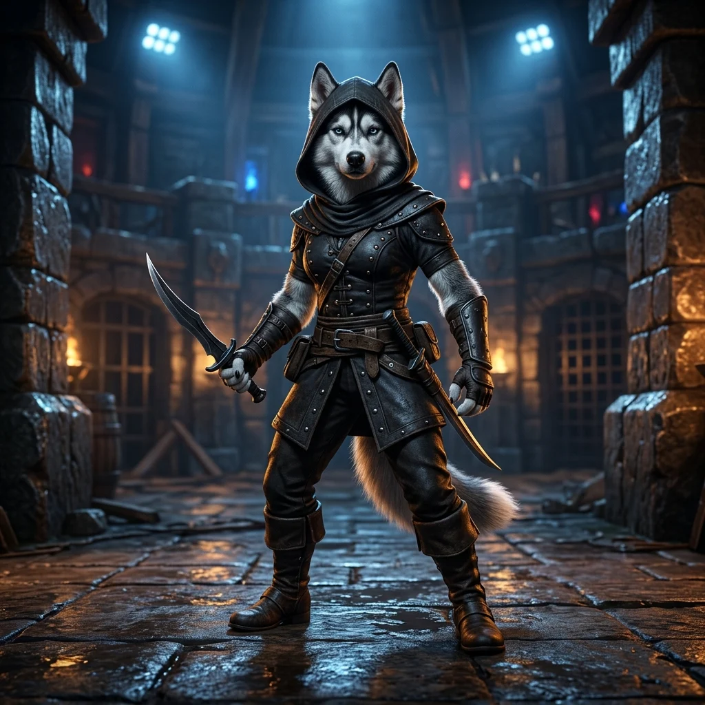 Mchoro wa mada ya Rogue PvP katika ulimwengu wa WoW Forever, bila maandishi yanayoonekana.