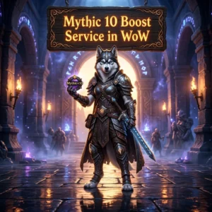 Promotional image for the Mythic 10 Boost Service in WoW, representing the World of Warcraft Mythic 10 boosting service.