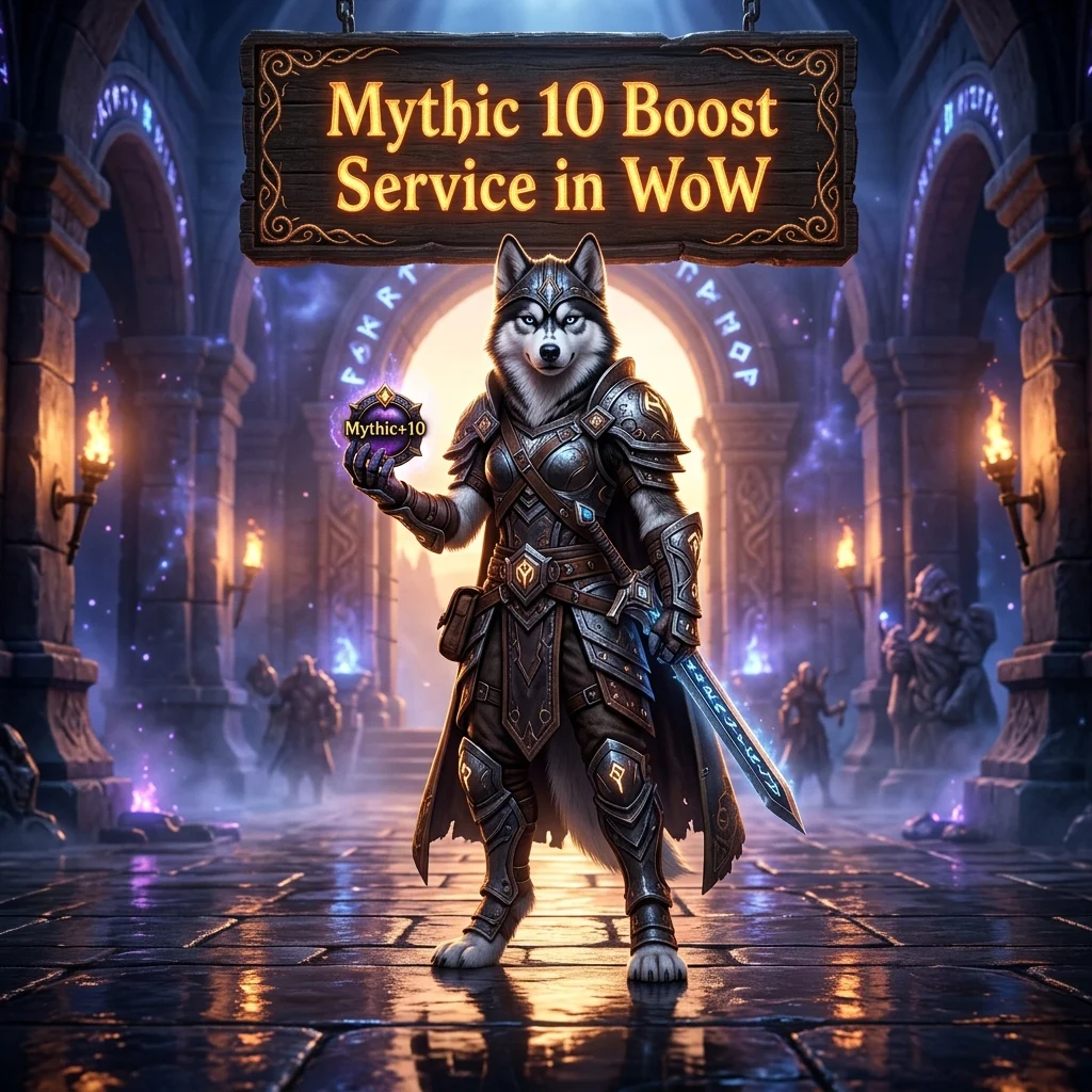 Promotional image for the Mythic 10 Boost Service in WoW, representing the World of Warcraft Mythic 10 boosting service.