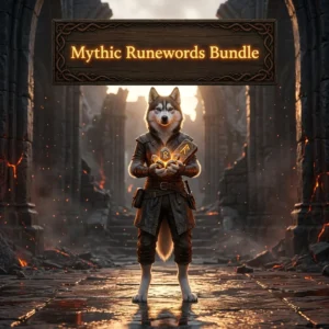 Promotional image for the Mythic Runewords Bundle Boost service in Diablo 4