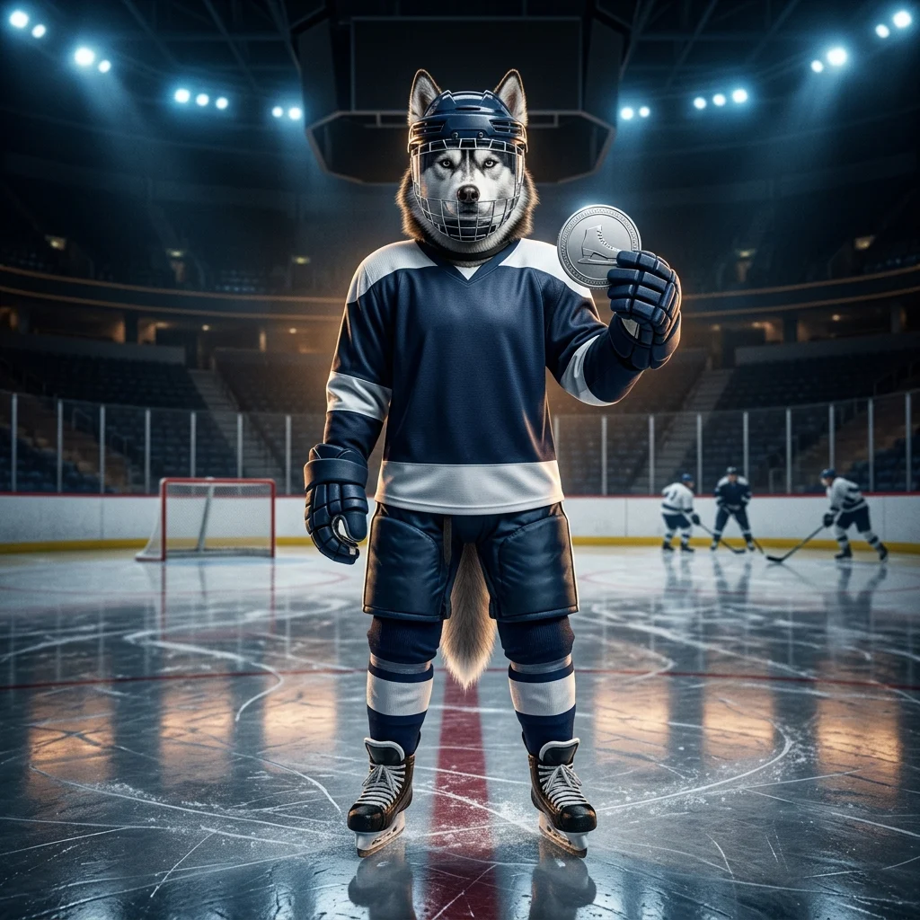 NHL 26 için coin satın alma ürününü tanıtan, buz hokeyi temalı görsel.