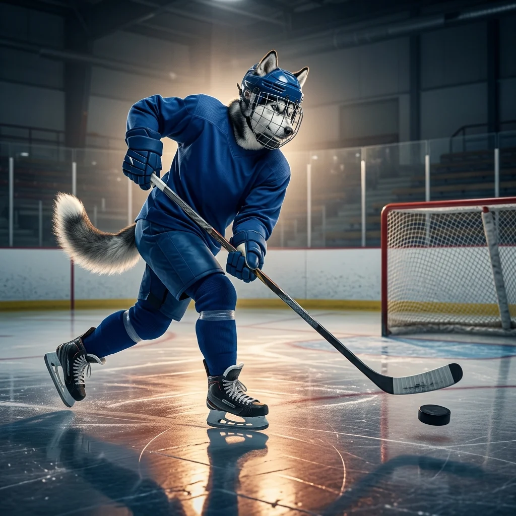 NHL 26 के आइस हॉकी गेमप्ले में खिलाड़ी गोल का अवसर बनाने के लिए आक्रमण करता हुआ दिखाई देता है।