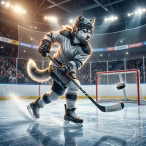 NHL 26'da gol atmaya odaklanan rehber içeriğini temsil eden, buz hokeyi temalı oyun görseli