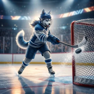 アイスホッケーゲームの氷上で選手がゴールを狙う場面を描いた、NHL 26の得点方法ガイド用イメージ。シュートの基本を伝えるビジュアル。