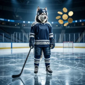 NHL 26のゲーム内コイン購入をイメージした、テキストや看板を含まないスポーツゲーム向けの商品ビジュアルで、購入対象の雰囲気を伝える画像です。