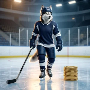 Ilustrācija, kas attēlo NHL monētu palielināšanas piedāvājumu bez lasāma teksta vai zīmēm.