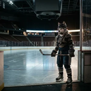 Kraftmikið myndverk sem tengir saman NHL-spilun og afslappaða skemmtun utan hefðbundins leiktíma.