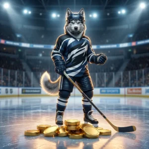 NHL కాయిన్స్ బూస్ట్ ఉత్పత్తిని సూచించే ప్రత్యేక ఫీచర్ కళాచిత్రం; చిత్రంలో చదవగలిగే వచనం లేదా గుర్తు లేదు.