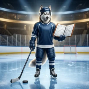 NHL 免费攻略指南的冰球主题插画，营造适合新手了解游戏规则、基本操作和策略思路的视觉氛围，用于产品封面展示与内容识别，不含可辨识文字或标志。
