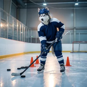NHL గేమింగ్ అనుభవాన్ని సూచించే, గంటల వారీ బూస్టింగ్ సేవ కోసం రూపొందించిన టెక్స్ట్ లేని ప్రచార కళాచిత్రం