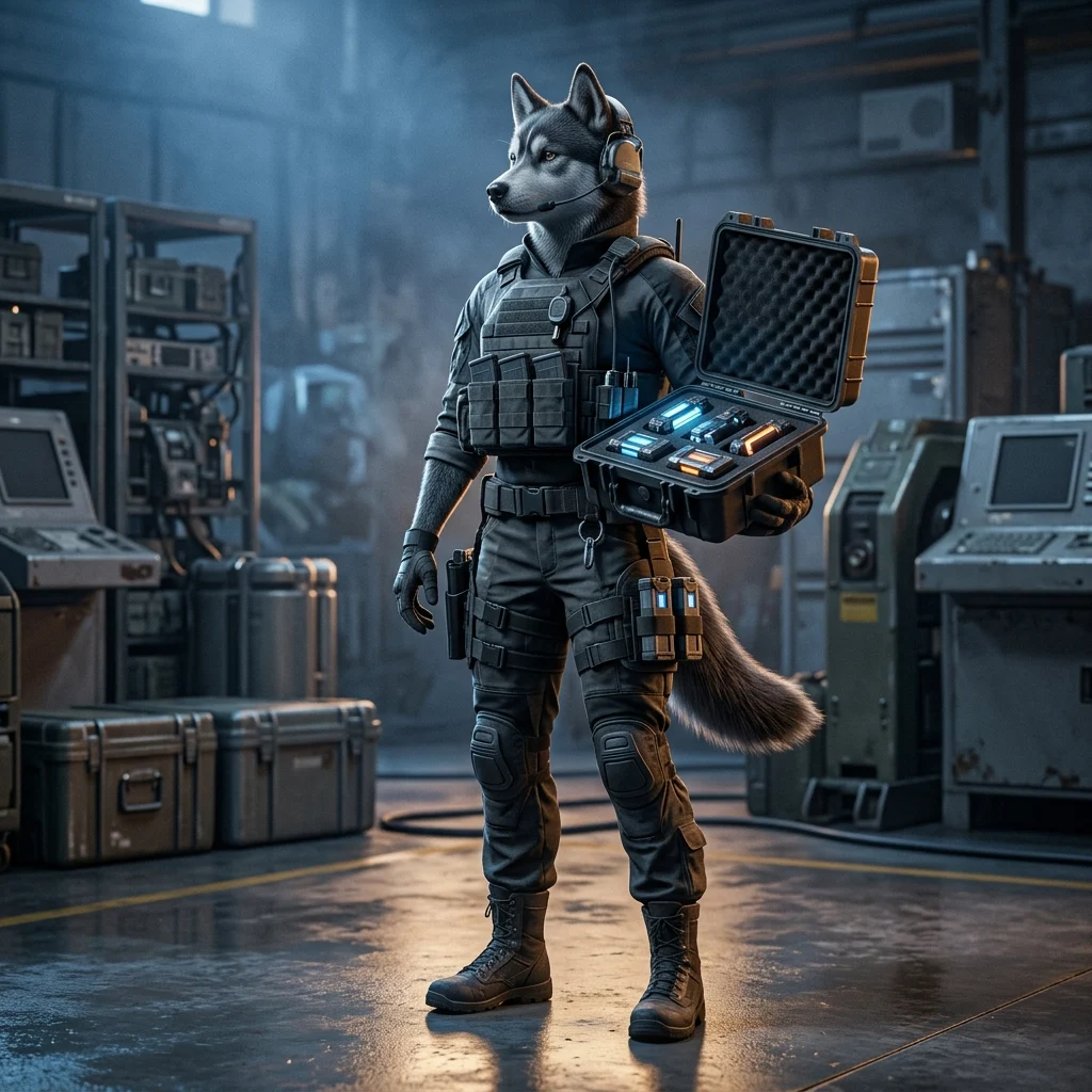 Ilustracija za najem ojačevalcev v igri Wardogs brez vidnega besedila ali prepoznavnih napisov