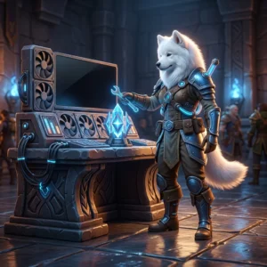 Ilustracja fantasy związana z poradnikiem ustawień wydajności w WoW Forever, bez czytelnych napisów.