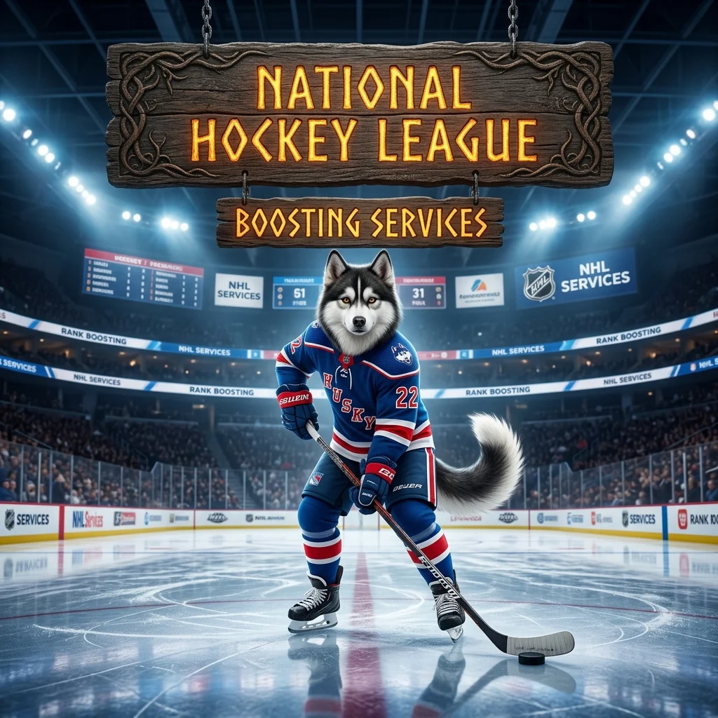Promotional image for National Hockey League Boosting Services, showing the service branding for NHL account and gameplay boosting support.