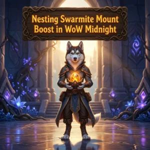 Promotional image for the Nesting Swarmite Mount Boost service in WoW Midnight