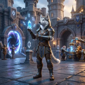 Ilustración temática sobre las novedades de la beta de WoW Forever, sin texto legible y con una ambientación de fantasía.