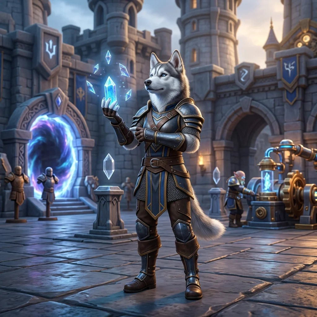 Ilustración temática sobre las novedades de la beta de WoW Forever, sin texto legible y con una ambientación de fantasía.