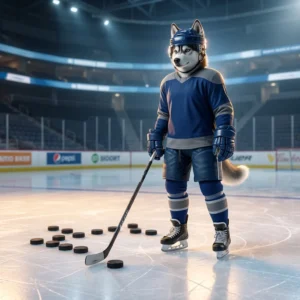 Íþróttaleg mynd sem tengist NHL og leiðbeiningum fyrir leikmenn, án sýnilegs texta eða merkja.
