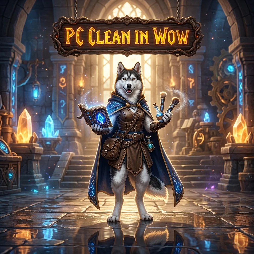 Promotional image for PC Clean in WoW, representing the product and its associated service context.