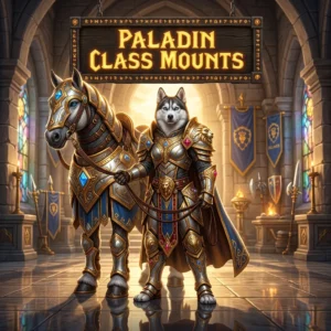 Promotional image for the Paladin Class Mounts Boost in WoW Forever service in WoW Forever.