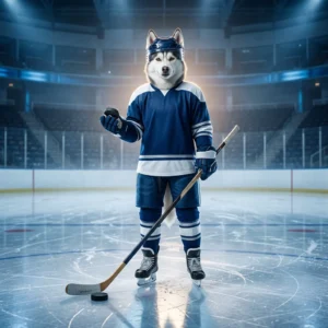 Ilustrasi bertema NHL yang menggambarkan suasana olahraga hoki es sebagai visual untuk panduan gratis.
