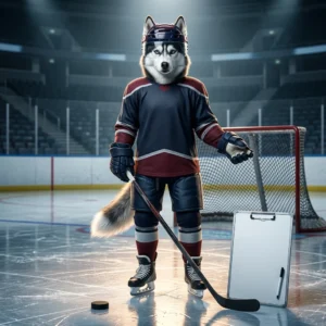 Ilustrasi bertema hoki yang mewakili panduan NHL percuma, dengan suasana sukan yang dinamik dan komposisi visual yang kemas.