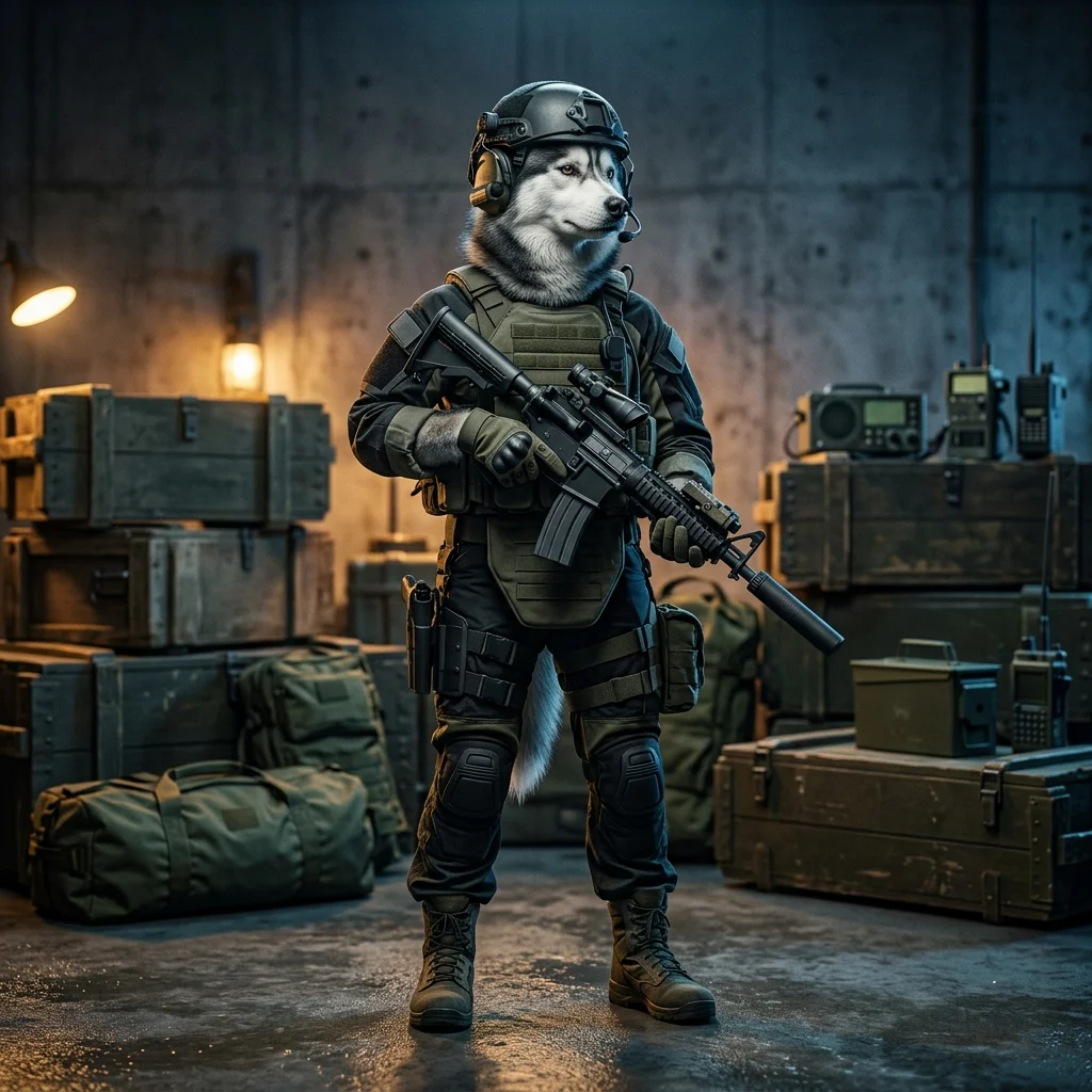 Ilustrasi bertema permainan untuk panduan percuma Call of Duty: Black Ops 6, tanpa teks atau tanda yang boleh dibaca.
