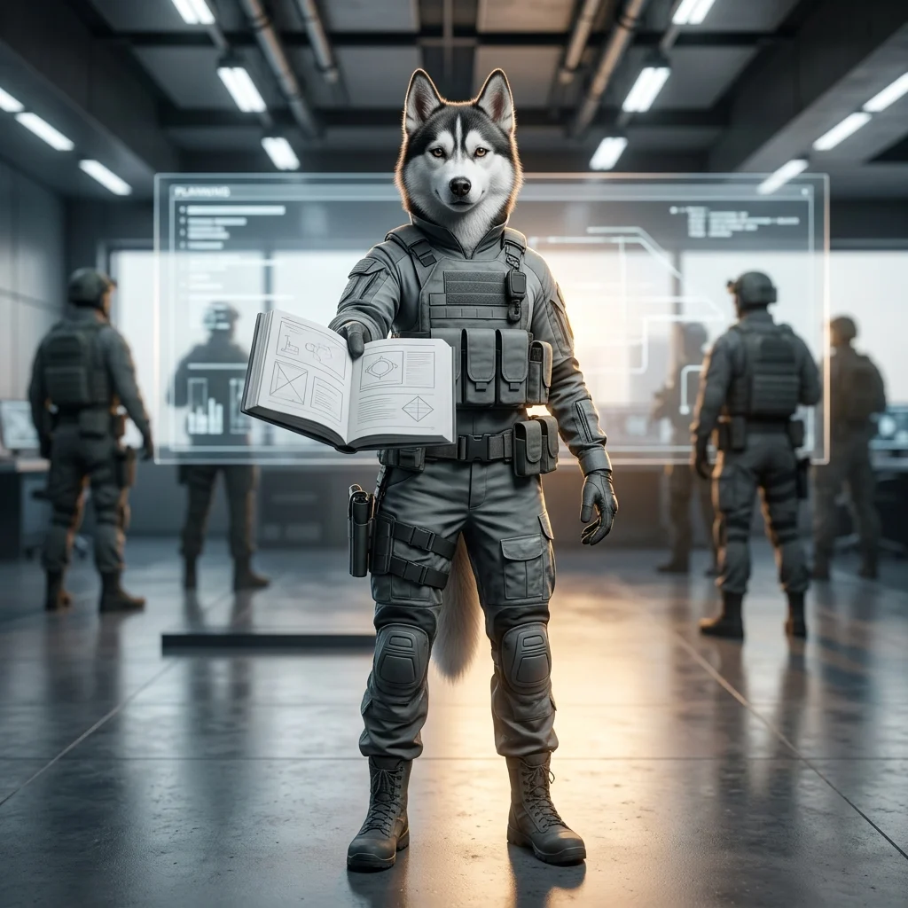Ilustrasi bertema panduan percuma dalam permainan Wardogs tanpa teks atau tanda yang boleh dibaca