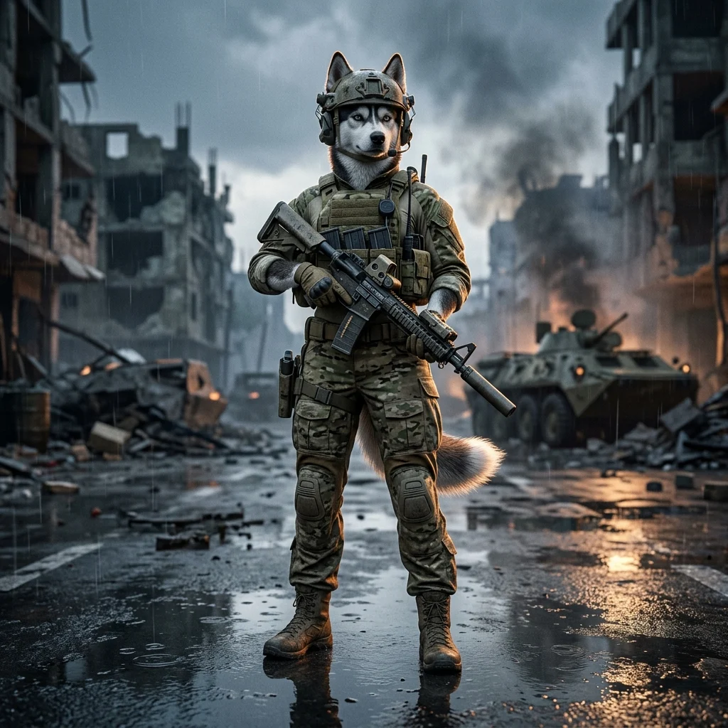 Žaidimo „Wardogs“ reklaminė iliustracija, pristatanti profesionalo pasamdymo galimybę.