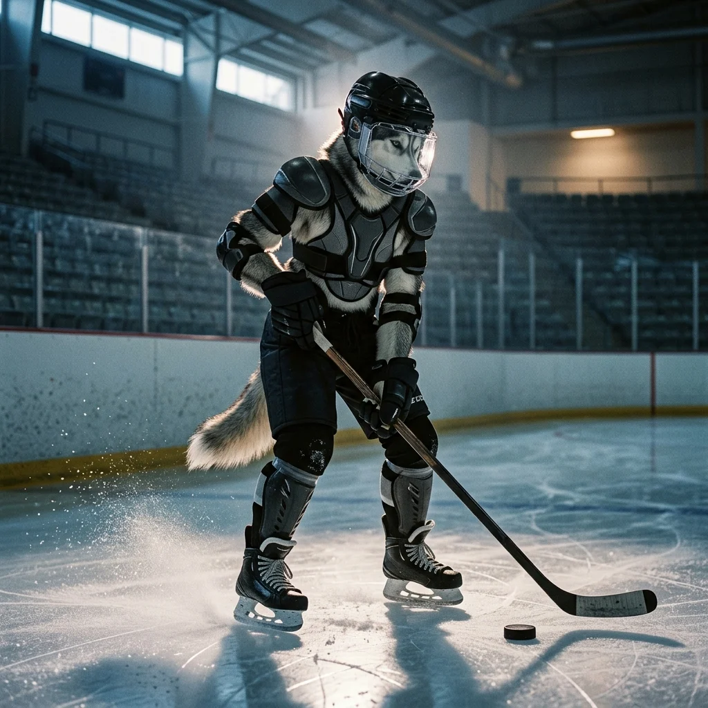 Ilustrasi bertema perkhidmatan boosting NHL untuk membantu meningkatkan kemajuan pemain dalam permainan.