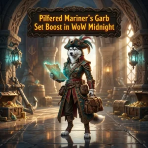 Promotional image representing the Pilfered Mariner’s Garb Set Boost service in WoW Midnight.