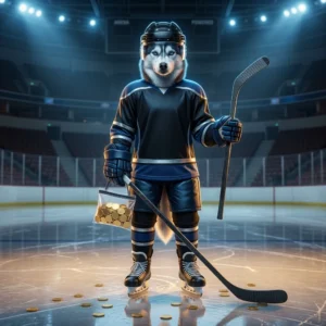 Hokeja videospēles NHL 26 tematikas ilustrācija bez salasāma teksta vai zīmēm.