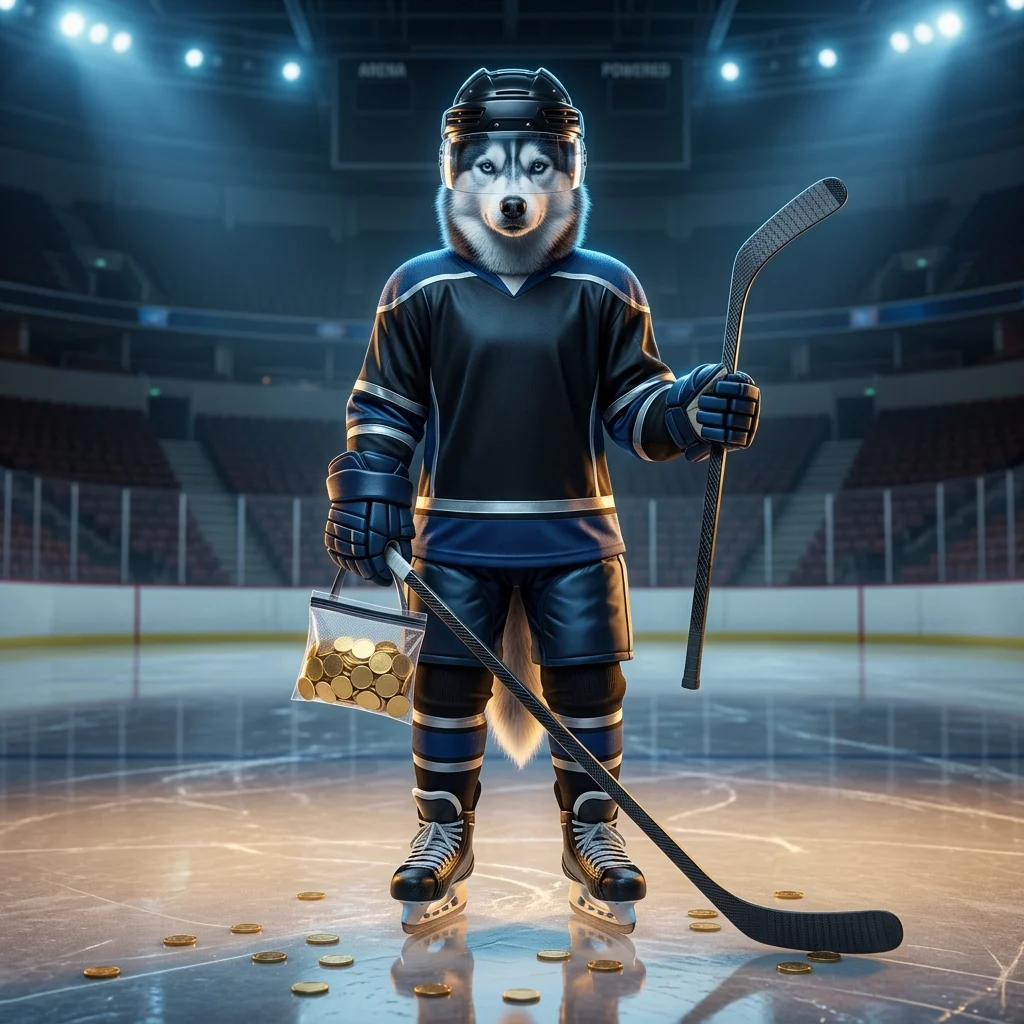 Hokeja videospēles NHL 26 tematikas ilustrācija bez salasāma teksta vai zīmēm.