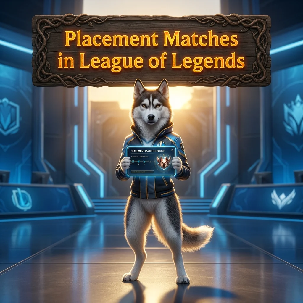 Promotional image for Placement Matches Boost in League of Legends, a service for placement matches