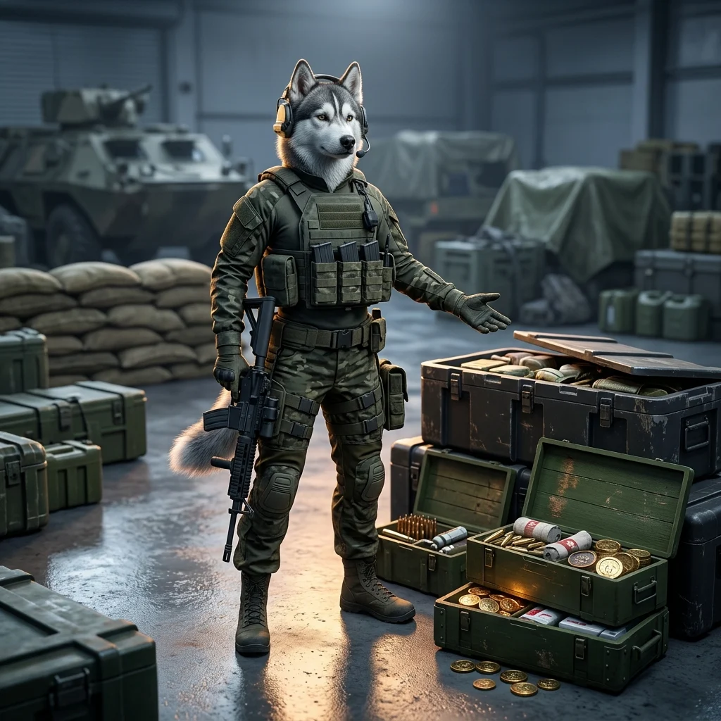 Promocijska ilustracija za povečanje zaslužka v igri Wardogs brez berljivega besedila in prepoznavnih oznak.