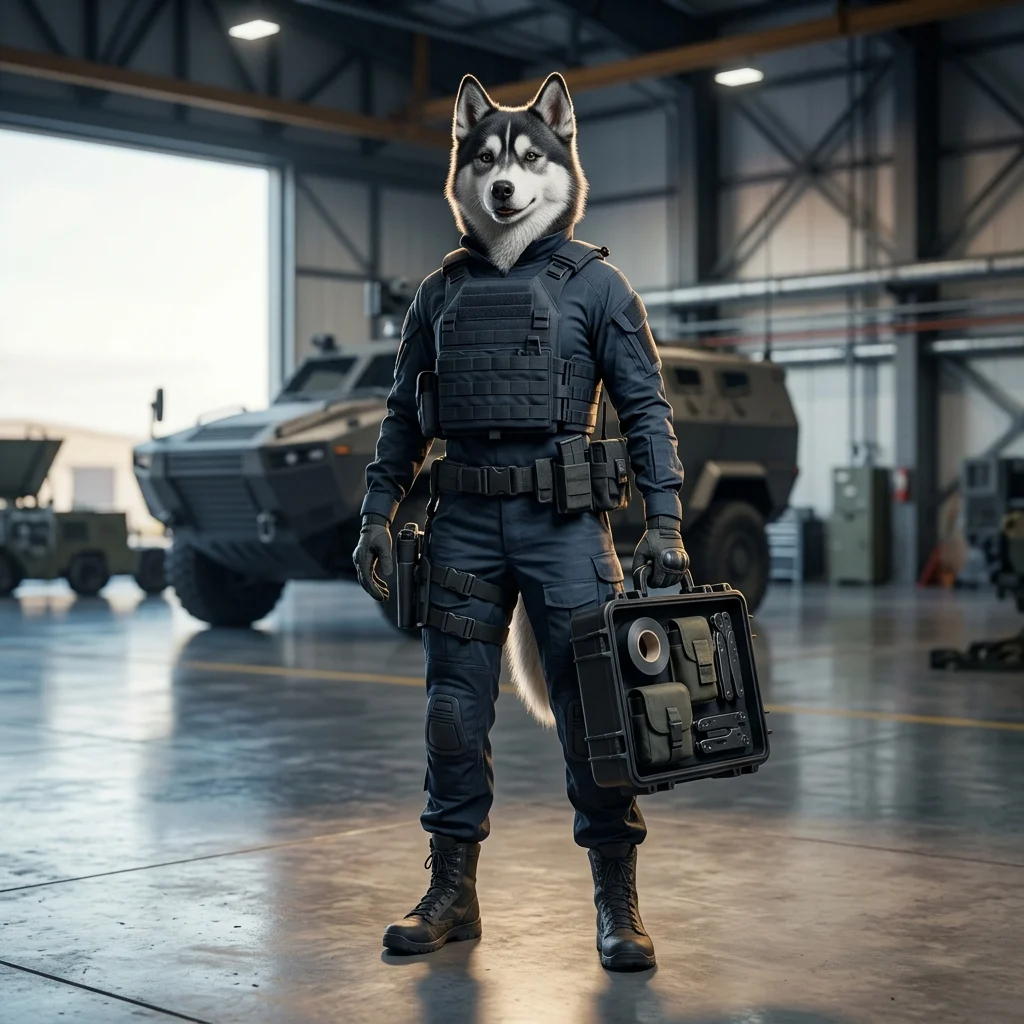 Žaidimo „Wardogs“ pradinio rinkinio iliustracija be matomo teksto ar ženklų.