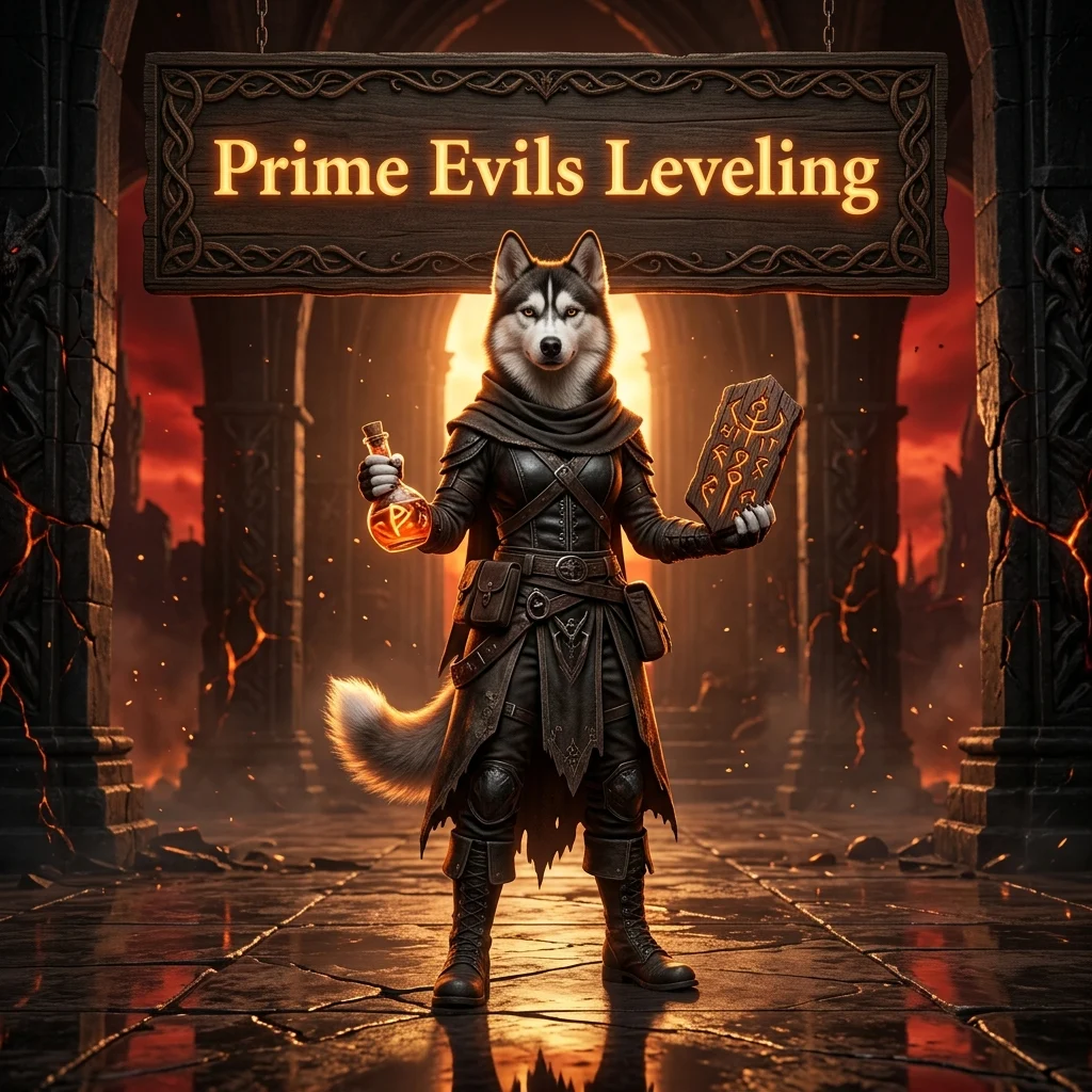 Promotional image for Prime Evils Leveling Boost in Diablo 4, representing a leveling boost service for Diablo 4 players