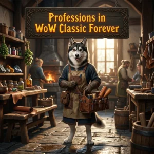 Promotional image for Professions Boosting Services in WoW Classic Forever, focused on WoW Classic profession boosting services.