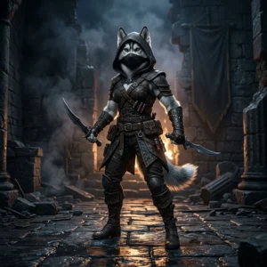 Фентъзи илюстрация на Rogue в PvP тематика от WoW Forever, без текст и знаци
