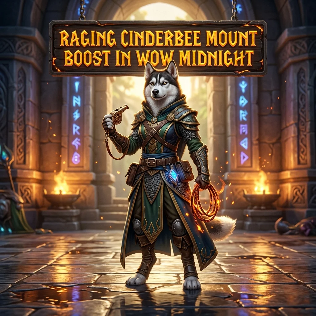 Promotional image for the Raging Cinderbee Mount Boost in WoW Midnight service