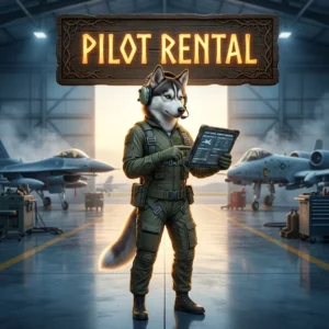 Promotional image for Rent a Pilot in Wardogs, identifying the featured pilot rental service.
