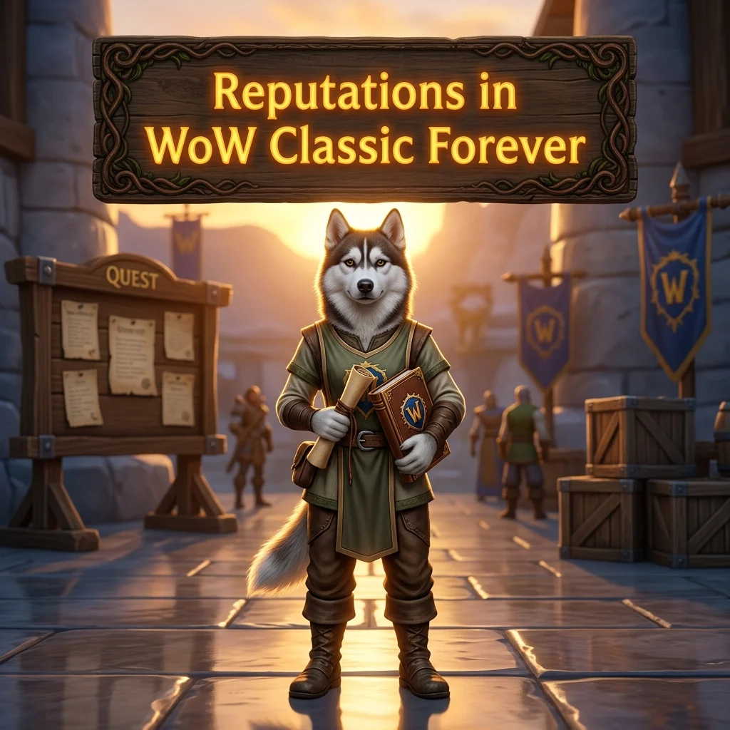 Promotional image representing Reputations Boosting Services in WoW Classic Forever for World of Warcraft players.