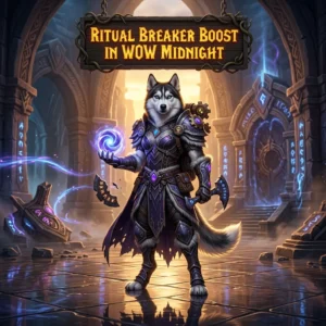 Promotional image for the Ritual Breaker Boost service in WoW Midnight