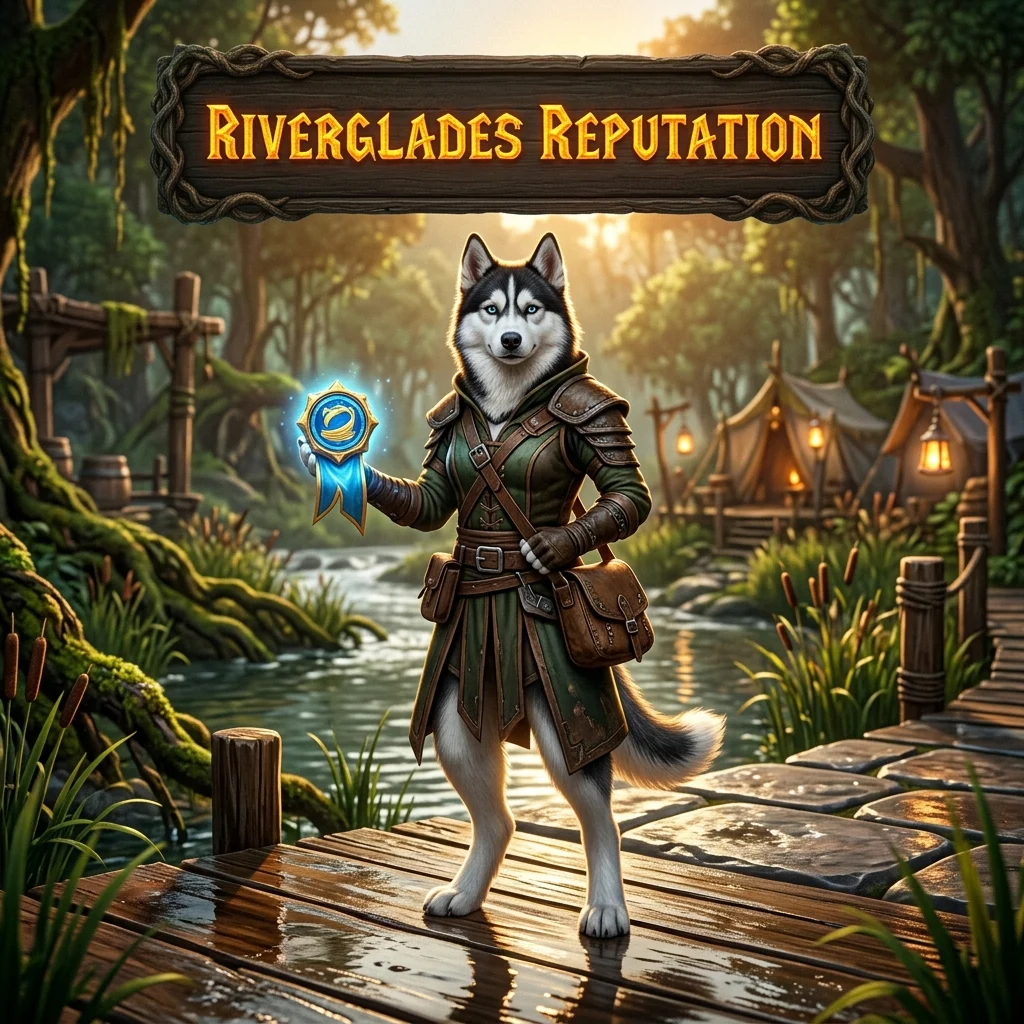 Promotional image for the Riverglades Reputation Boost in WoW Forever service, focused on reputation boosting in WoW Forever.