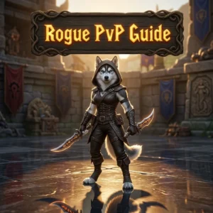Promotional image for the Rogue PvP Guide in WoW Forever, focused on PvP guidance for Rogue players.