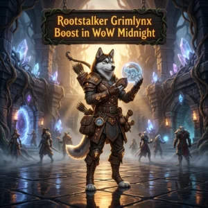 Promotional image for the Rootstalker Grimlynx Boost service in WoW Midnight