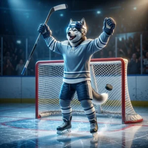 Illustration med ishockey som tema til en guide om at score mål i NHL 26
