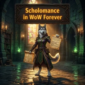 Promotional image for the Scholomance Boost service and product in WoW Forever