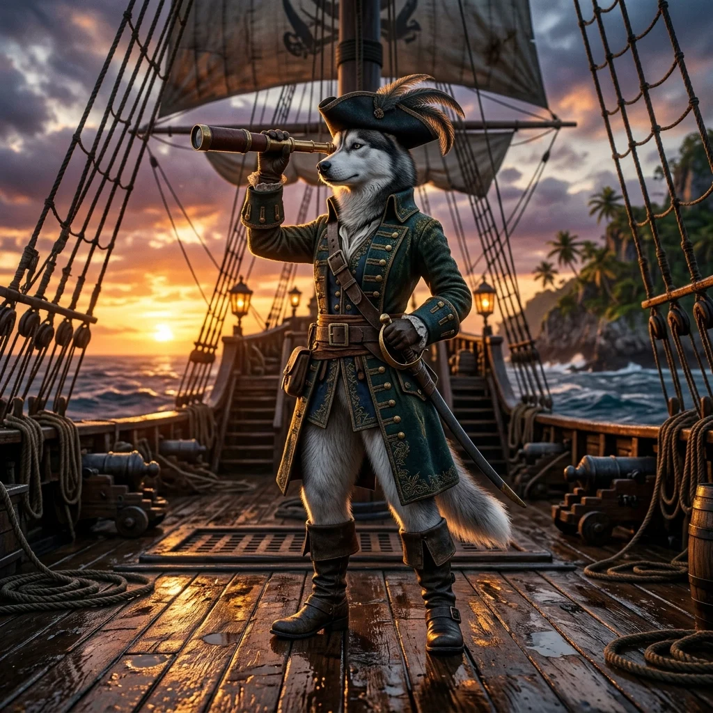 Stemningsfuldt motiv fra Sea of Thieves med et maritimt piratunivers og fokus på eventyr på åbent hav.